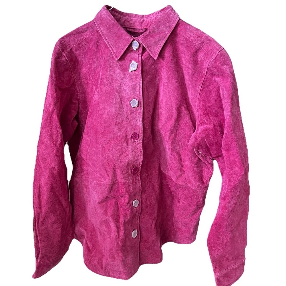 Chadwick's Women's Fuchsia Suede Leather Jacket NWT Size M MSRP $149.99